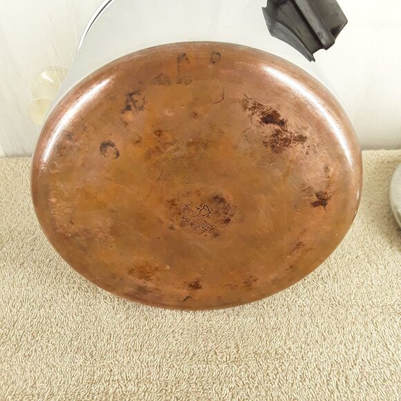 Revere Ware 6 Qt (8qt?) Stock Pot + Lid, 1801 Copper Bottom on Stainless vintage - Picture 4 of 13